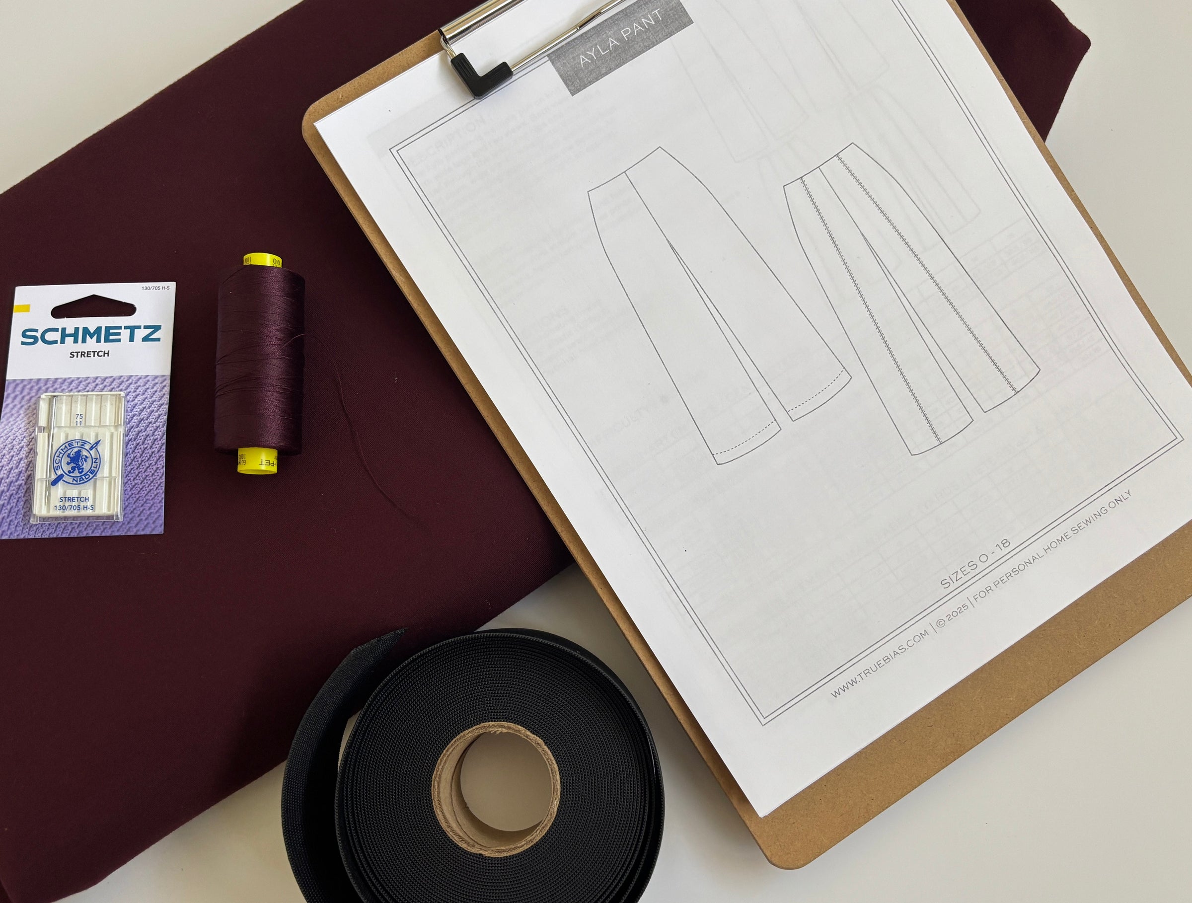 Fabric and Notions for the Ayla Pant