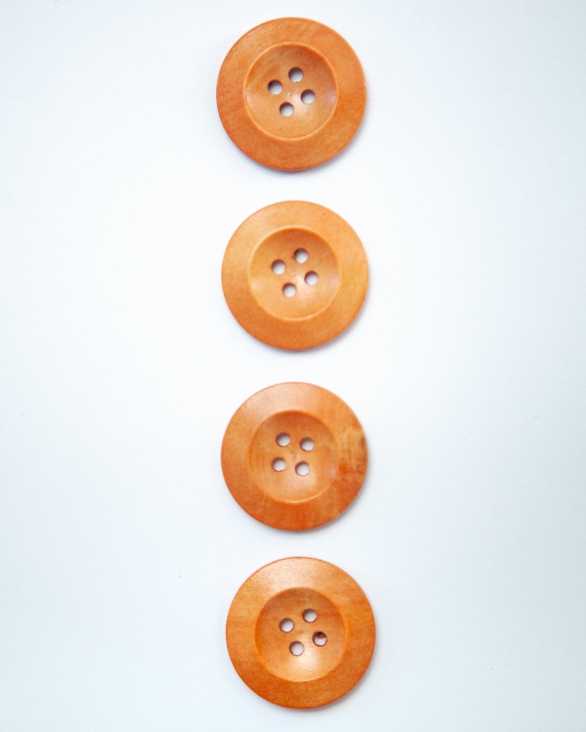 Wooden Buttons - Round Groove - Stitch Pattern - 8 pcs., Accessories